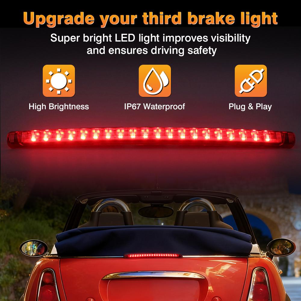 For 2005 2006 2007 2008 Mini Cooper Convertible R52 Car LED 3rd Brake Light Car Rear High Brake Light 63256961016 63256961015