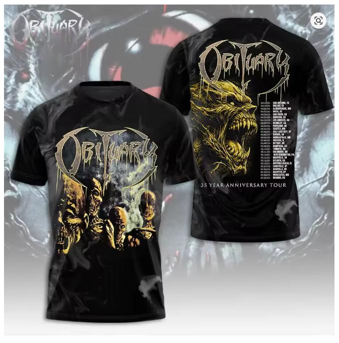 Obituary Death Metal Music Print Shirt Unisex Sizes VA535 M