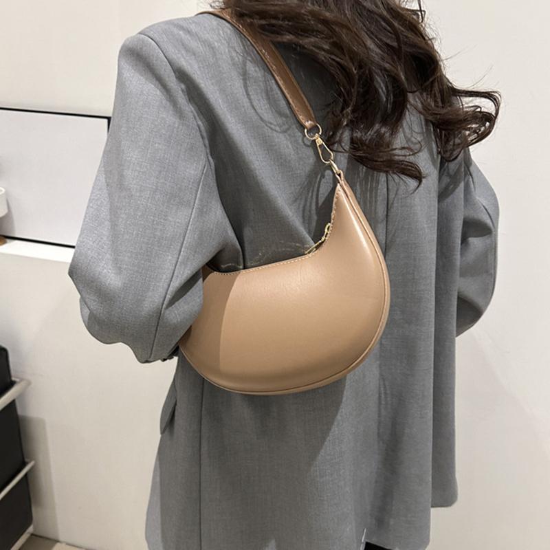 New Fashionable High-end Moon-shaped Baseball Bag Showing Luxury Women's Single Shoulder Bag Underarm Hobo Bag