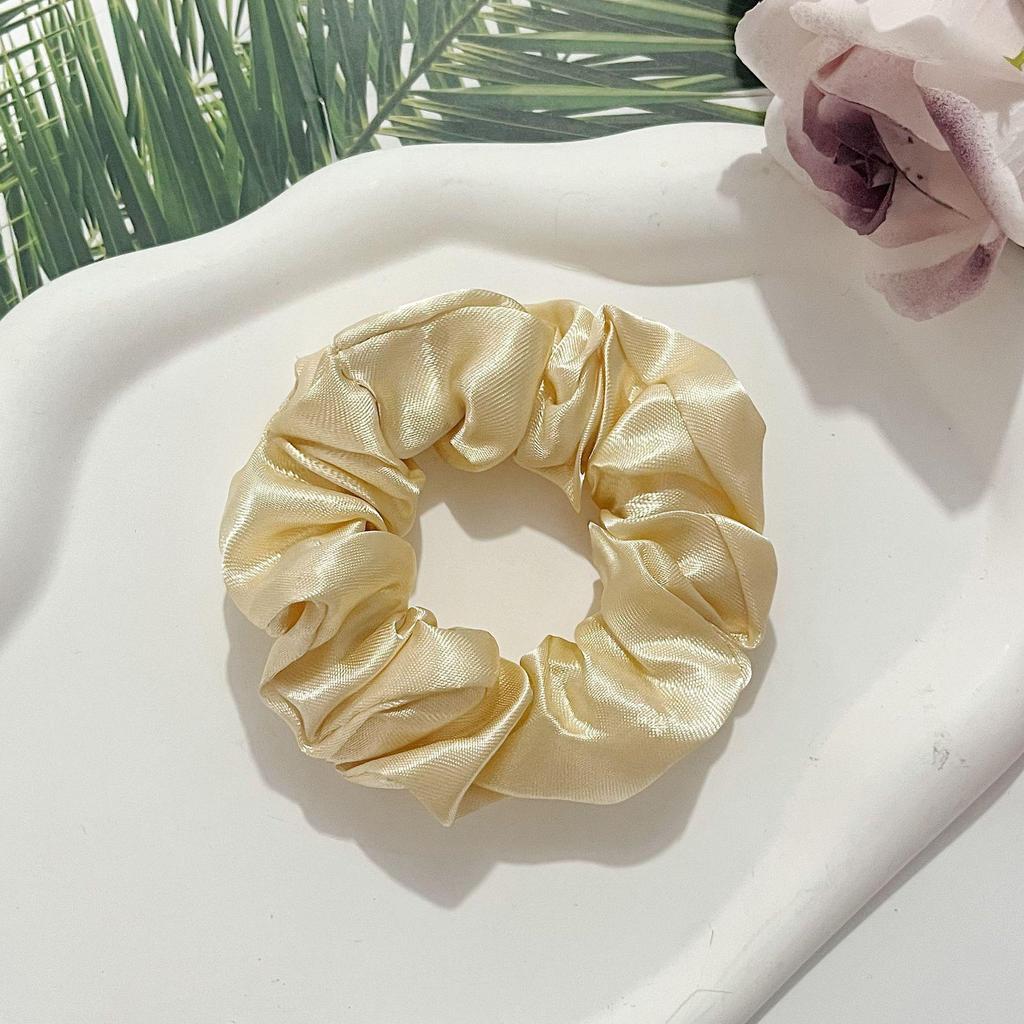 European & American Retro Satin Scrunchie – Solid Color, Oversized, French-Style Hair Accessory