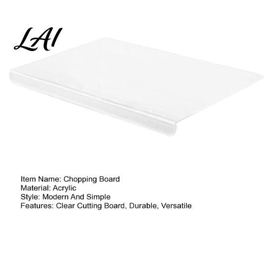 BPA Free Cutting Mat for Counter Board with Lip Durable Acrylic Non Slip Clear Countertop Protector Transparent Chopping Home Cooking Lip