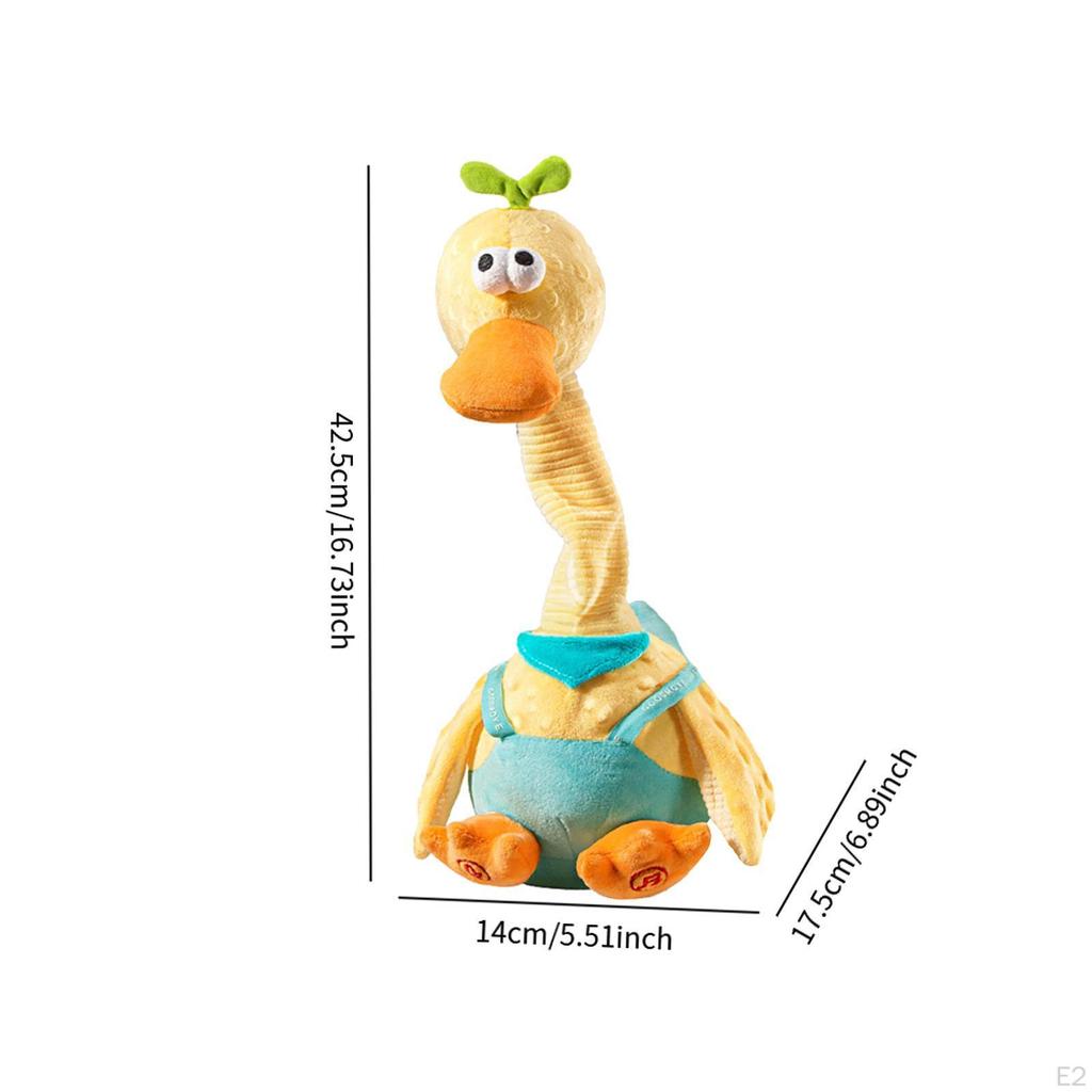 Singing Dancing Duck Toy Plush Animal Interactive for Kids 1-3 Year Old