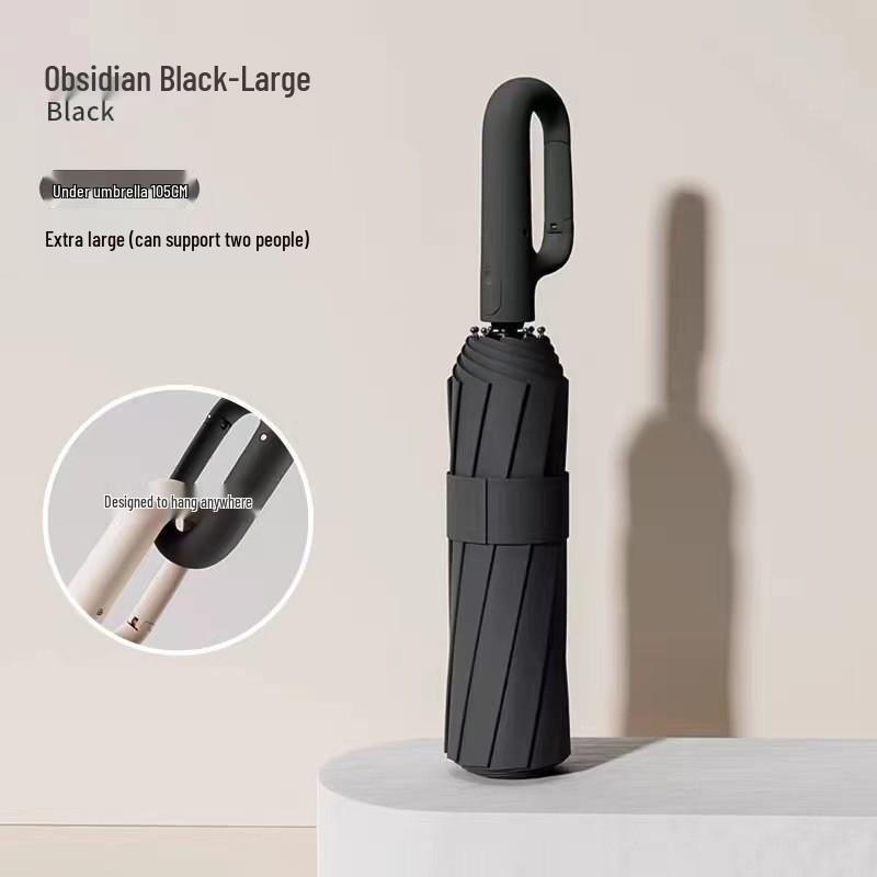 Automatic UV Protection Windproof Umbrella with 168 Reinforced Ribs & Wooden Handle for Sunny/Rainy Days