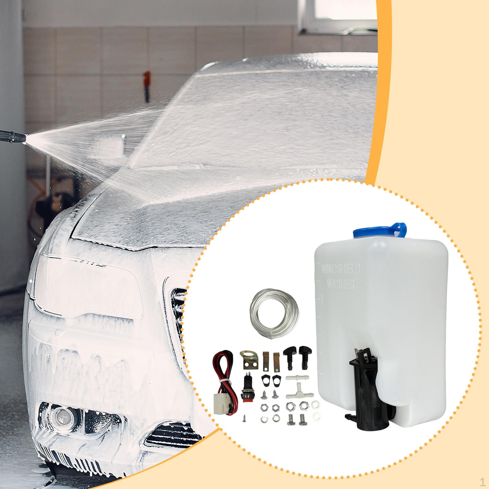 

Car Windshield Washer Bottle Kit 1.5 L Practical Easy Installation for Truck Trailer Sturdy Direct