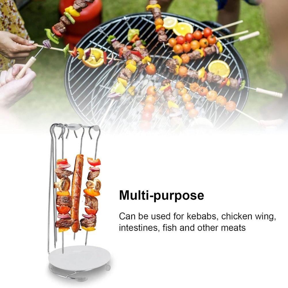 Lightweight BBQ Skewer Set Detachable Barbecue Fork Holder Portable Food Grill  Rack  Backyard