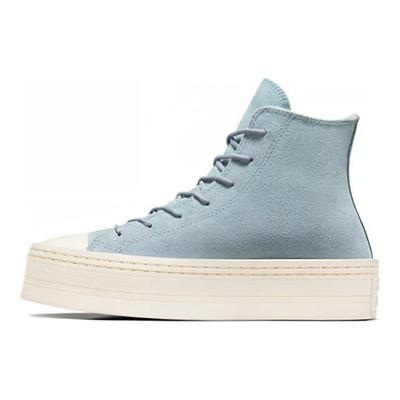 Chuck Taylor All Star Suede Leather Warm and Wear-Resistant High-Top Sneakers for Women In Cacao Blue