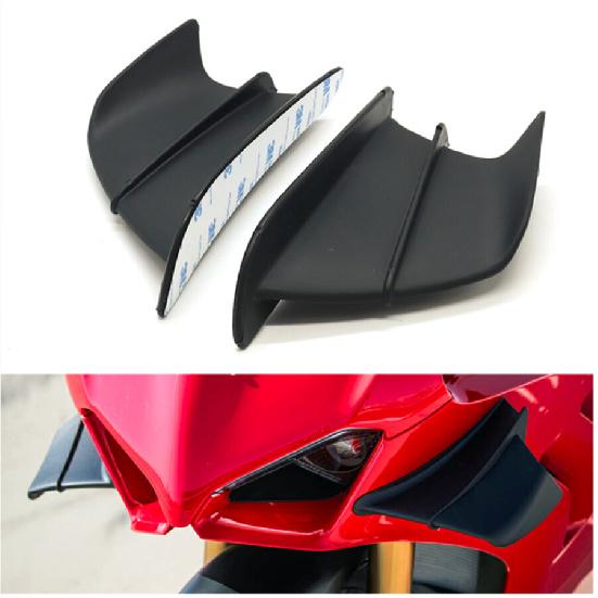 2 × Universal Motorcycle Side Winglets Wind Fin Spoiler Trim Cover Air Deflector