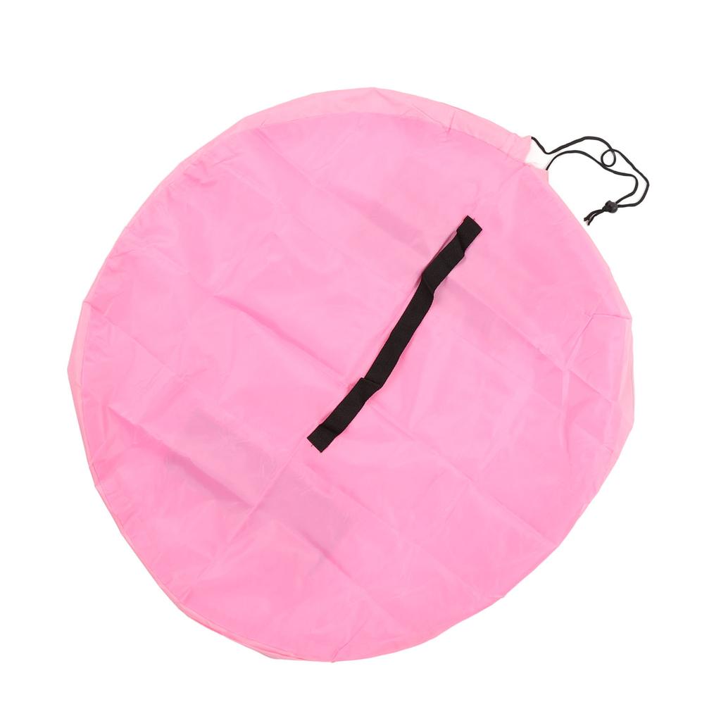 Toy Mat Storage Bag Polyester Waterproof Large Capacity Tear Resistant Multifunctional Drawstring Toy Storage Organizer Pink
