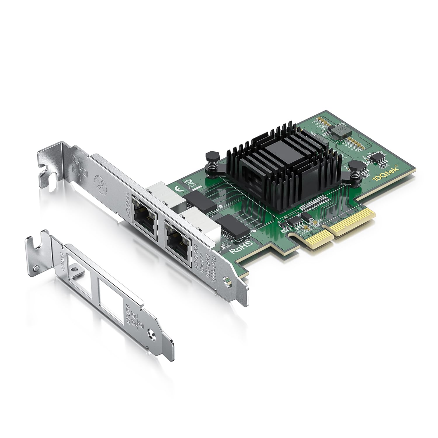 

10Gtek Gigabit LAN Intel I350AM2 Оригінальна плата Ethernet PCI Express Мережева Подвійний RJ45 PCIE Intel для ПК Сервера 10/100/1000 Мбіт/с Карта, (Фішка) Змонтовано,