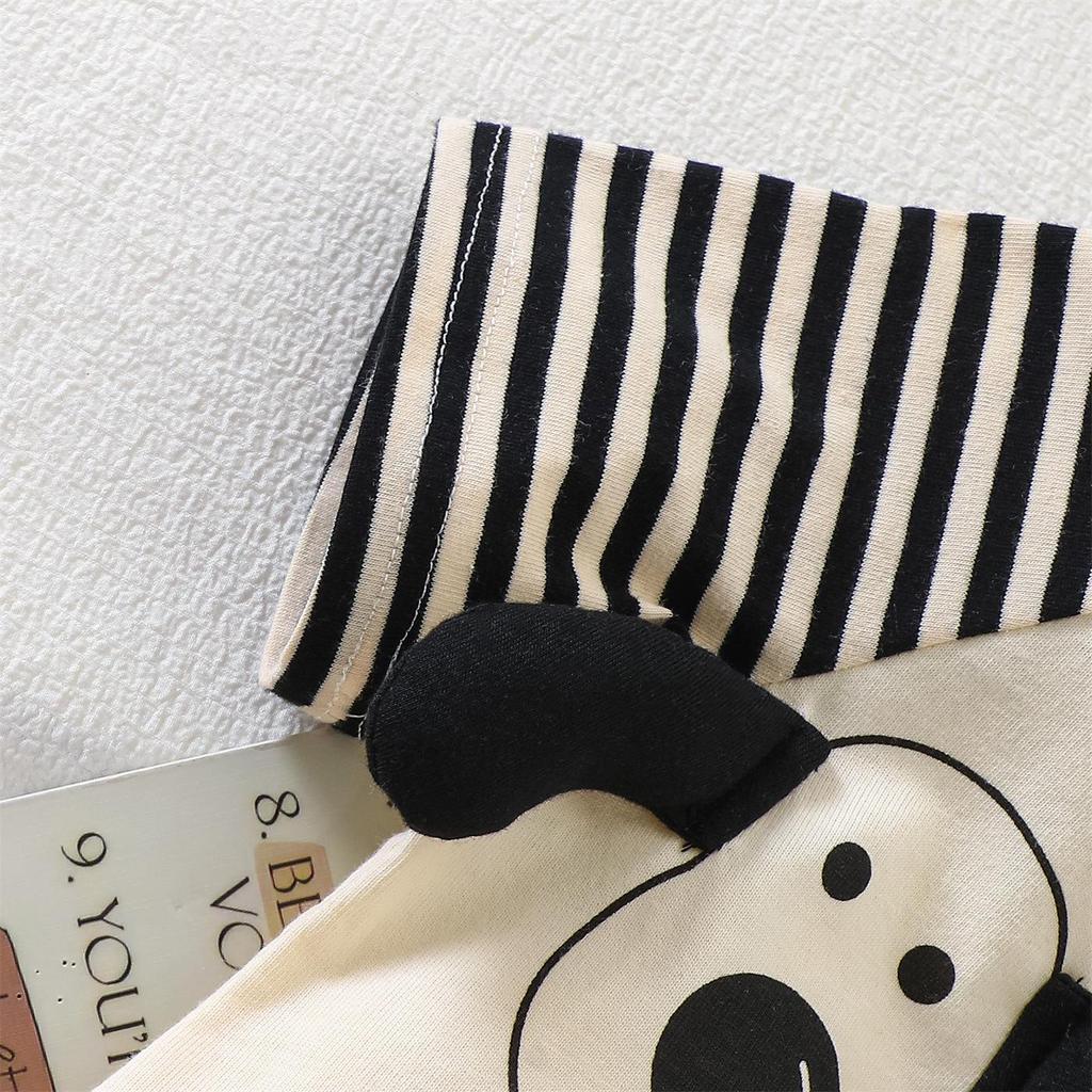 Striped Short-Sleeved Baby Romper with 3D Puppy Design for Boys - Stylish and Lightweight Summer Crawling Outfit