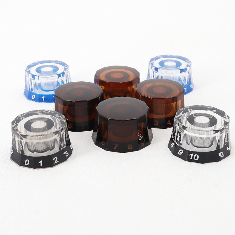 Twelve-Sided Acrylic Tone and Volume Knob Caps for LP Electric Guitar