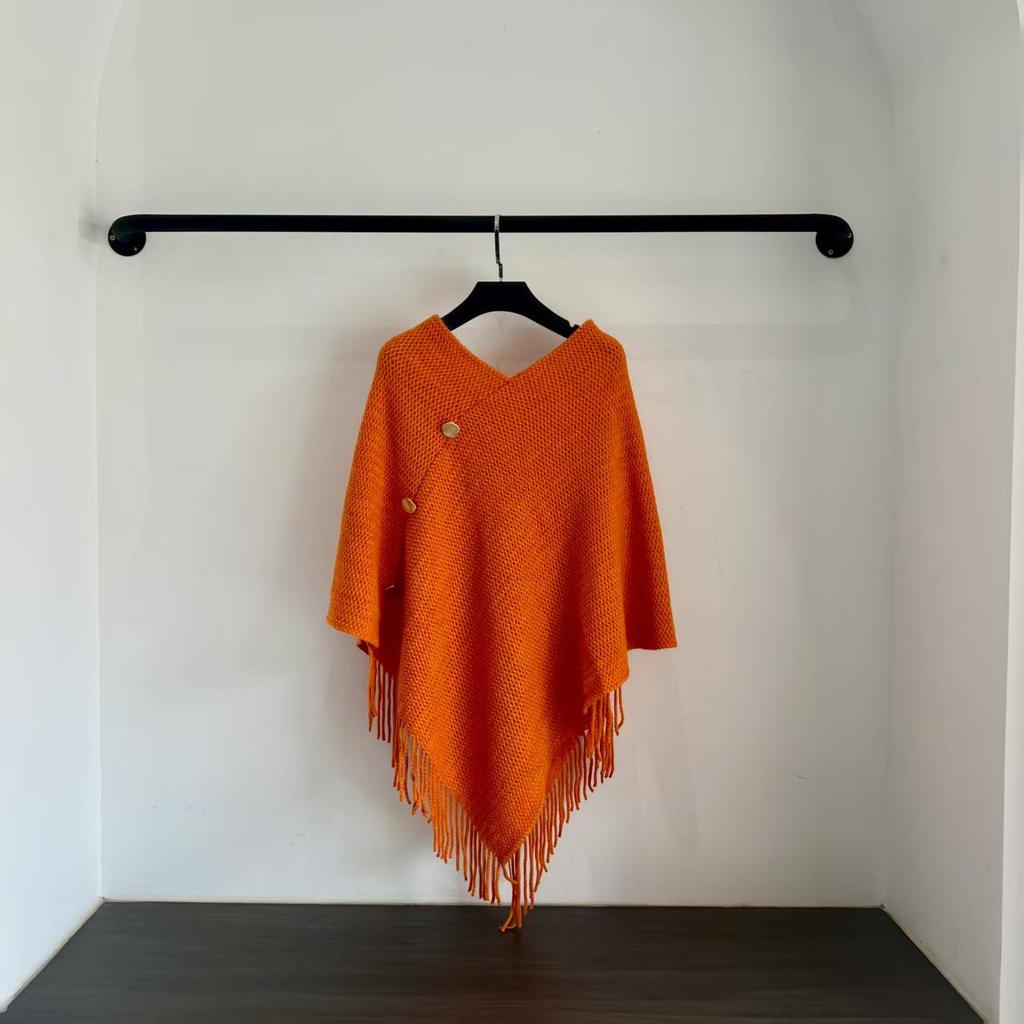 Damen Strickpullover Schal in Unifarbe: Vielseitiger Frühlings- und Herbst-Cardigan-Schal für klimatisierte Räume.