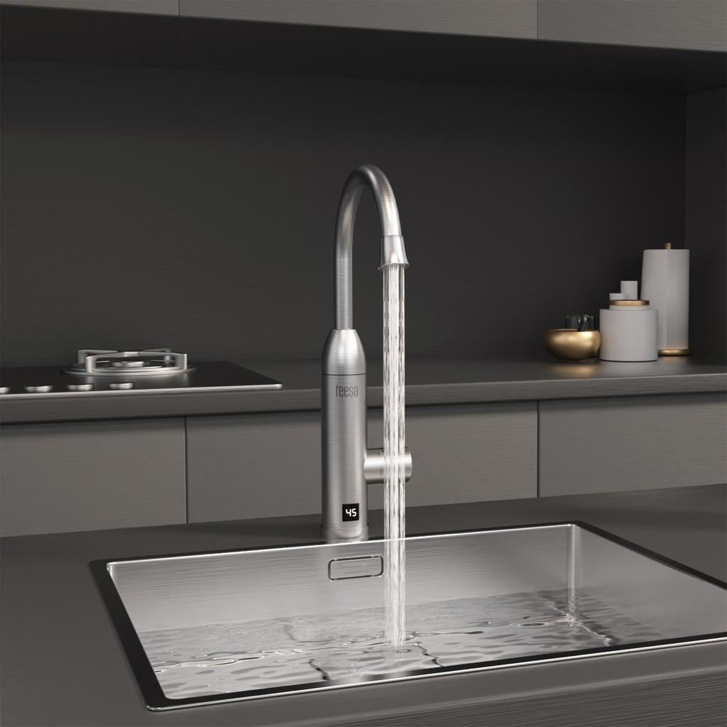 Przepływowy podgrzewacz wody kran batterie de cuisine Teesa LED 3500 W