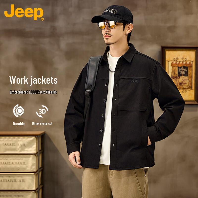 JEEP Unisex Loose Fit Long Sleeve Casual Shirt