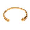 Yori Wasserdicht 316L Edelstahl Metall Geometrisch Offener Manschettenarmreif Armreif Statement Goldfarbe Textur Vintage Schmuck