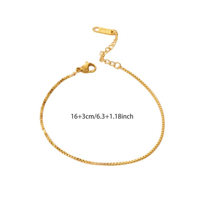 Simple niche stainless steel box chain bracelet anklet encrypted titanium steel bracelet women's jewelry