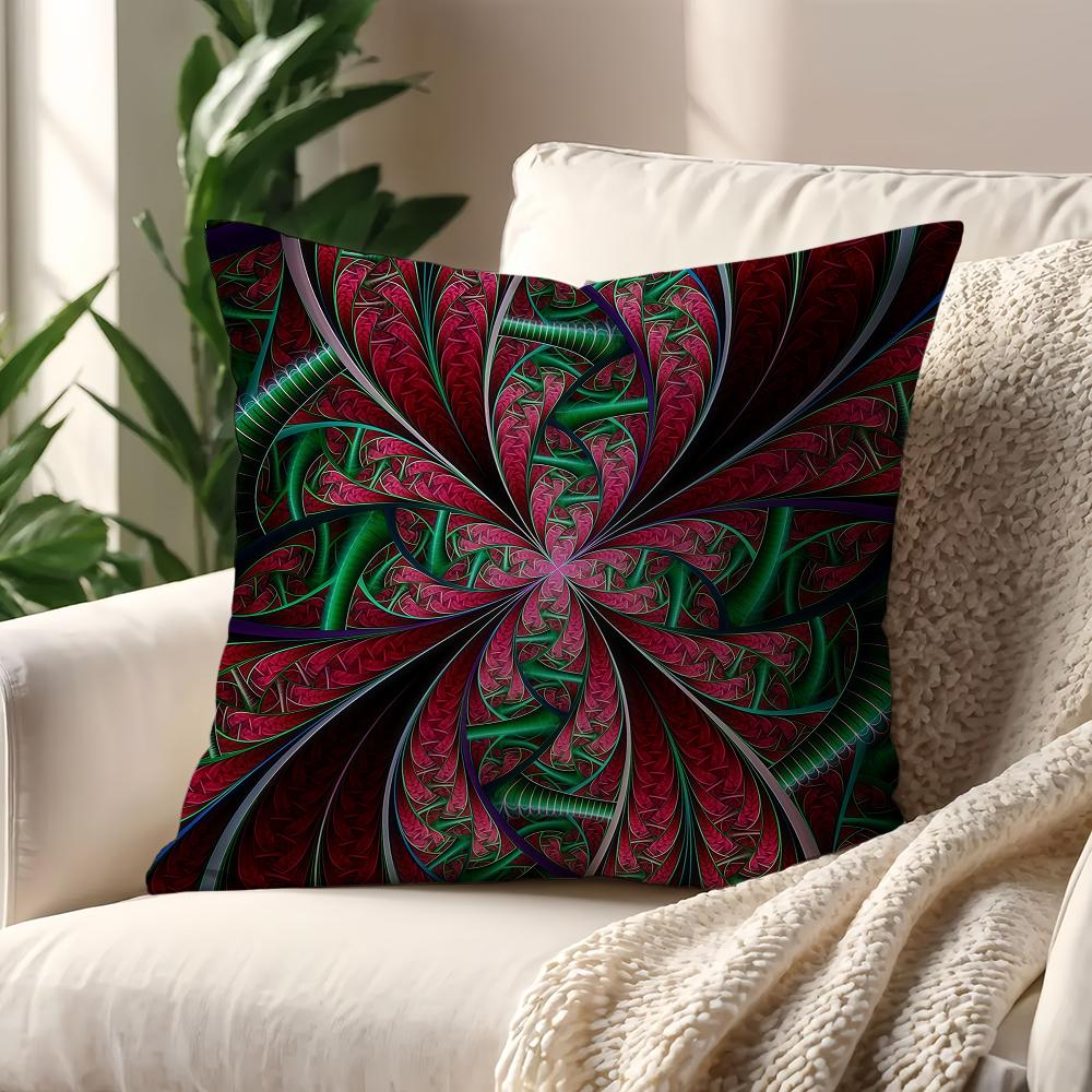 Art Psychedelic Geometrical Figures Cushion Cover For Pillow Printing Sofa Decoration Home Car Room Office Nordic Simplicity