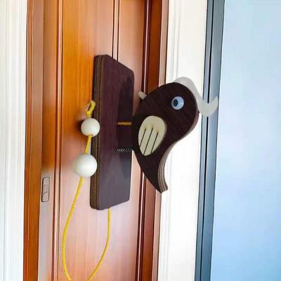 Shaking Sound Woodpecker Doorbell Knock Decorative Pendant Homestay Creative Decoration Toys Home Pure Hand-made Doorbell