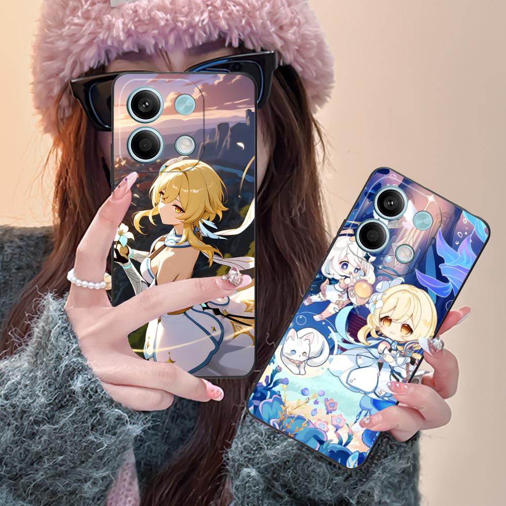 Game GI Lumine Matte TPU Mobile Phone Case for Xiaomi Redmi Note 14 13 12 11 S Pro Plus 4G 5G Colorful Printing Cover