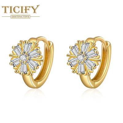Snowflake Earrings Feminine Earrings Micropaved Zirconia