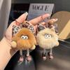 Cute Faux Rex Rabbit Fur Little Coal Ball Bag Charm, Exquisite Cartoon Doll Pendant, Schoolbag & Car Keychain Accessory