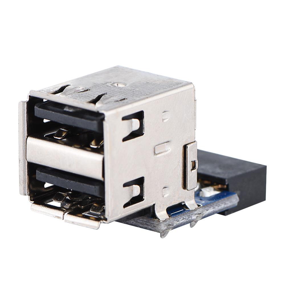 5pcs USB2.0 Motherboard Connector 9Pin10Pin Header to 2 USB2.0 A Port Adapter (Type A)