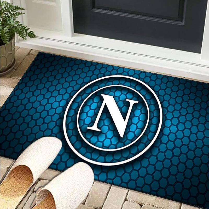 1PC Rug Electric Blue Napoli Logo Carpet, Chair Rug,Area Rug for Office Bedroom Living Rooms Bedroom, Doormat Decor Christmas Fan Gifts
