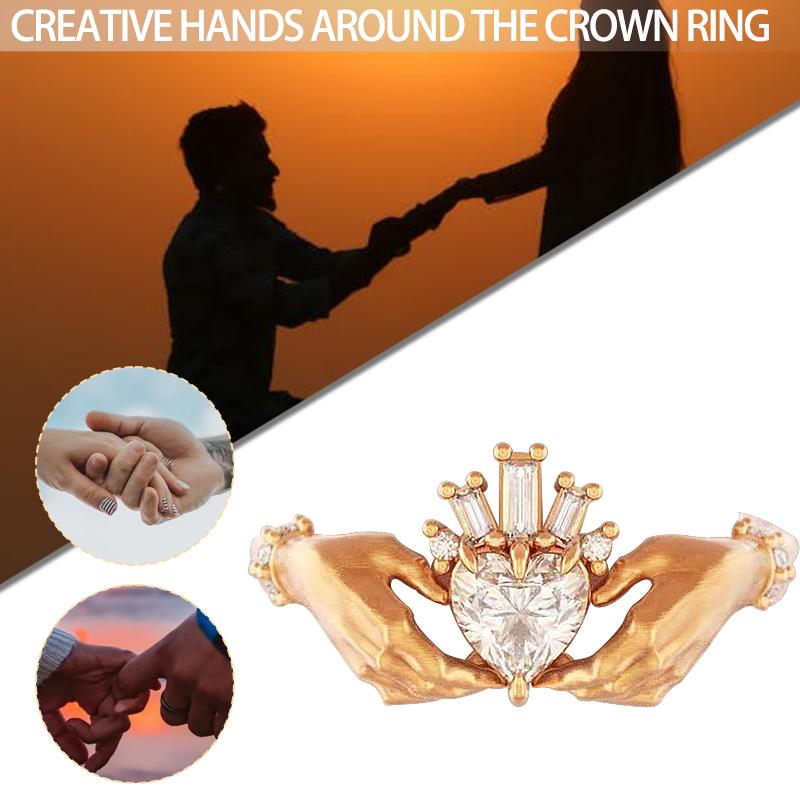 

Tingml Руки Корона Кольцо Любовь Кольца Дружбы Свадебное Обещание Ювелирный Подарок