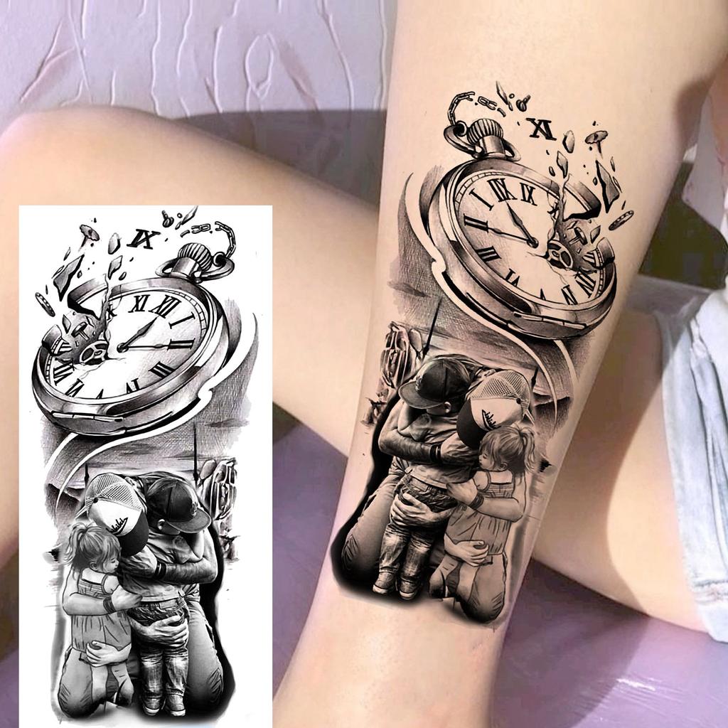 1 Sheet 3D Watercolor Universe Planets Temporary Tattoos For Men Women Long Lasting Waterproof Fake Tattoo Sticker Body Arm Art