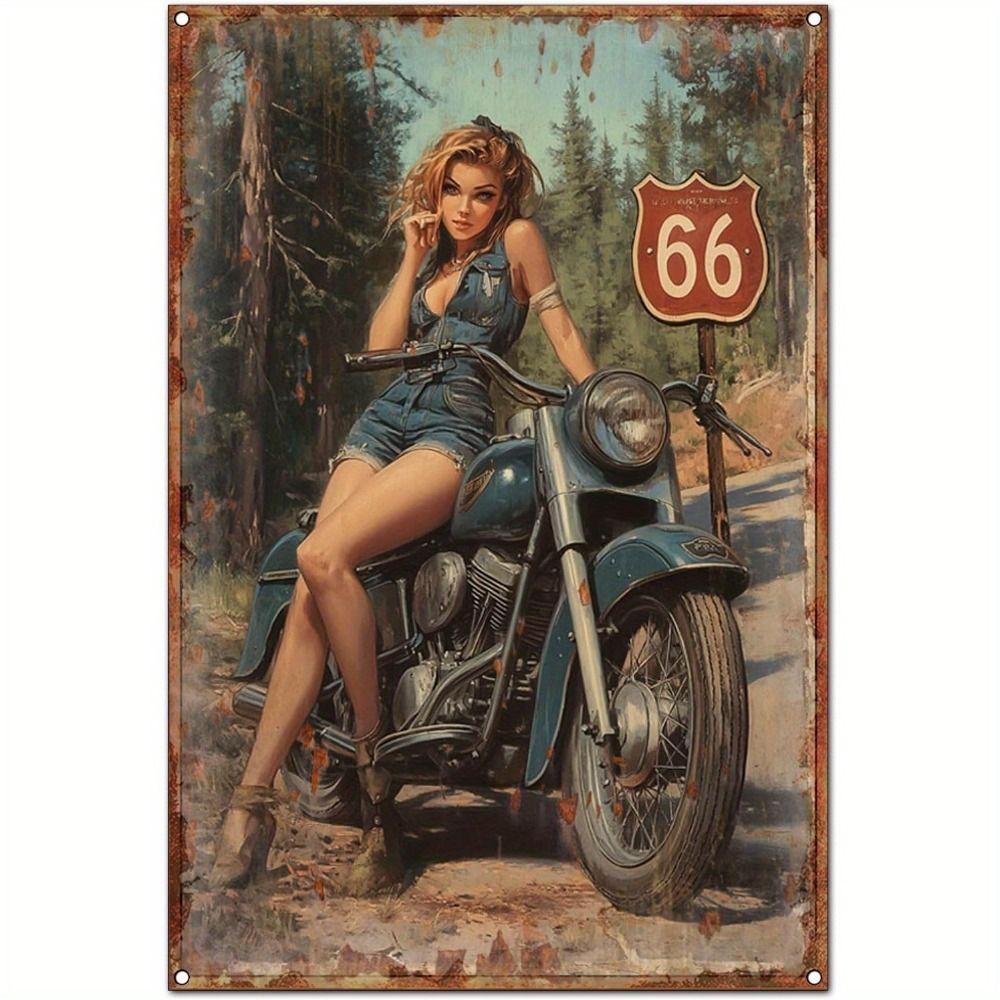 Vintage Retro Motorcycle Tin Sign Metal Wall Art Decor for Home Garage Man Cave Bar Cafe 20x30cm
