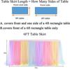 6FT 9FT Birthday Party Table Skirt Decor Hotel Wedding Banquet Tablecloth Solid color Table cover Xmas Christmas Decorations
