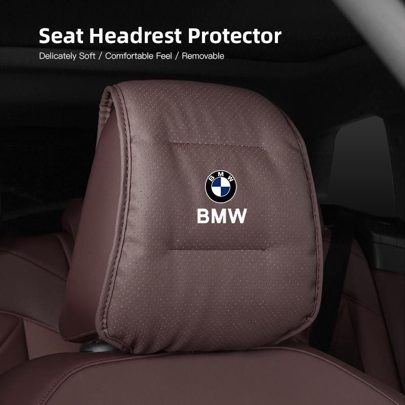 LLIT4 Leather Car Pillowcase Car Accessories Headrest Cover For BMW F30 F10 E90 F20 E46 Anti Fouling Decoration Pillowcase keychain