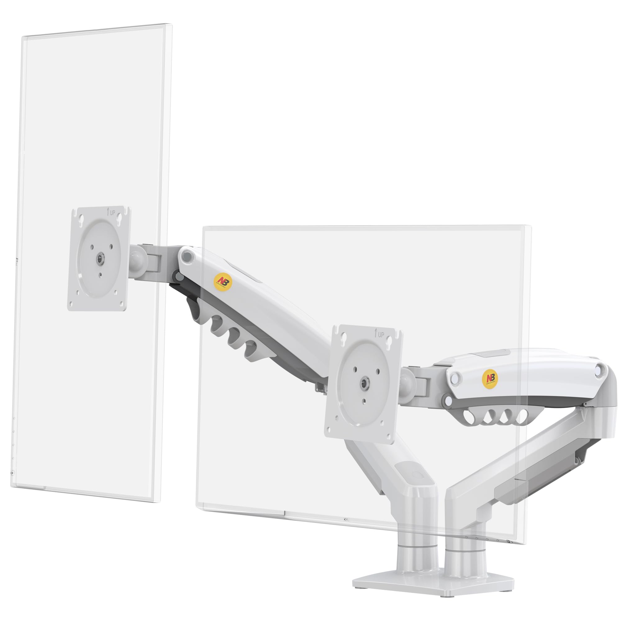 

Кронштейн монитора NB North Bayou с двумя дисплеями, совместимый с двумя экранами, газовая пружина, грузоподъемность каждого из них, тип втулки, совместимый с зажимом белый