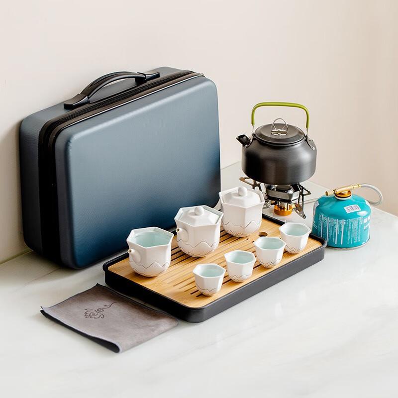 OIMG Portable Ceramic Travel Tea Set