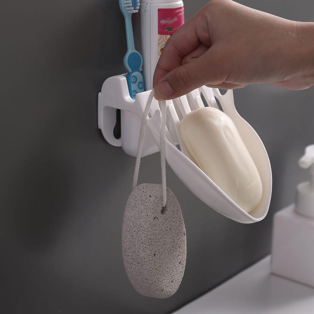 Magnetischer Seifenhalter Wandmontiert Stanzfrei Weißes Regal für Badezimmer Küchenaufbewahrung Tragbare Seifendose Wasser ableiten Lebensdauer verlängern