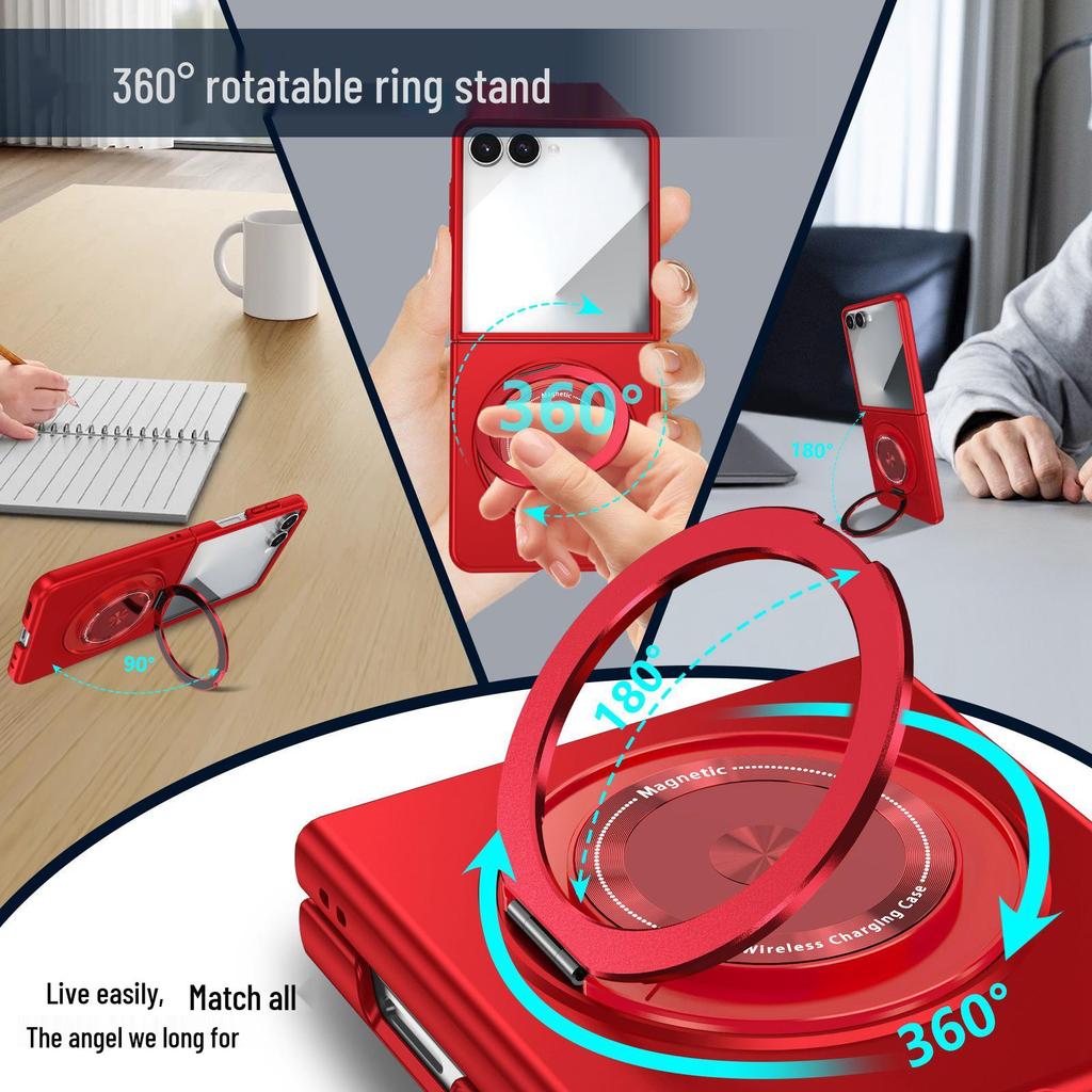 360° Rotating Magnetic Stand Case for Samsung Z-Flip7/6/5 - Foldable Protective Cover