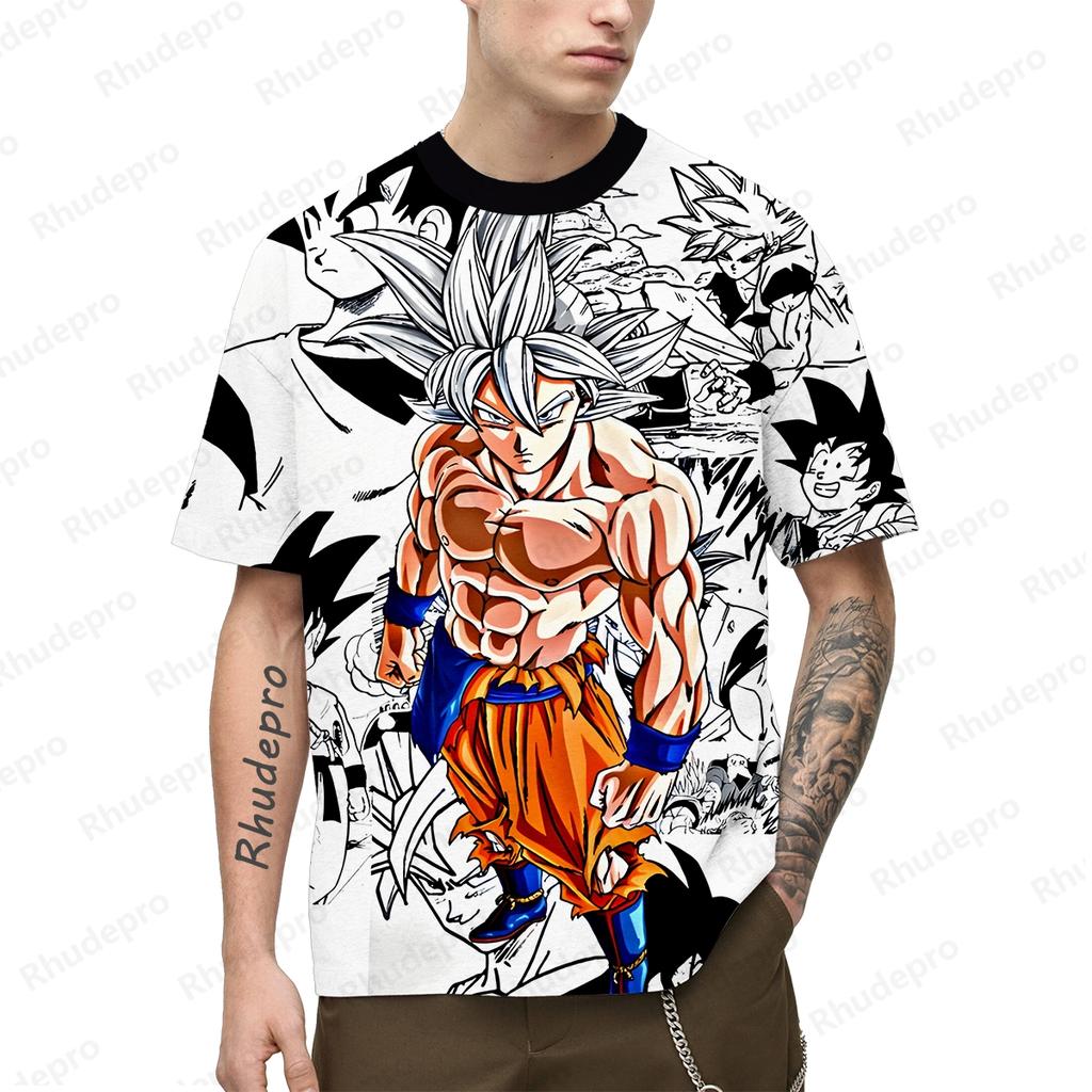 2024 Summer Men New Hot Anime Goku Vegeta All Over Print Cosplay Men Street T-Shirts Unisex Top Short Sleeve
