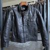 Denim leather jacket men's lapel leather jacket locomotive clothing casual short first-layer cowhide jacket