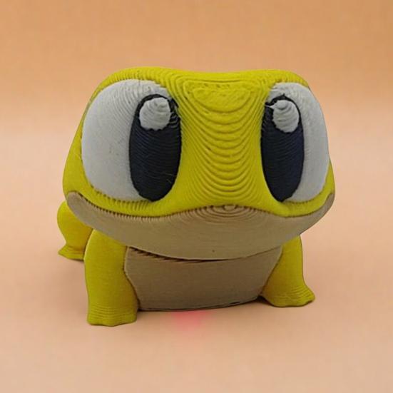 3D Printed Gecko Frog Figurine Movable Joints Big Eyes Frog Figure Articulated Animal Model Fidget Toy Desktop Decoration Ornament