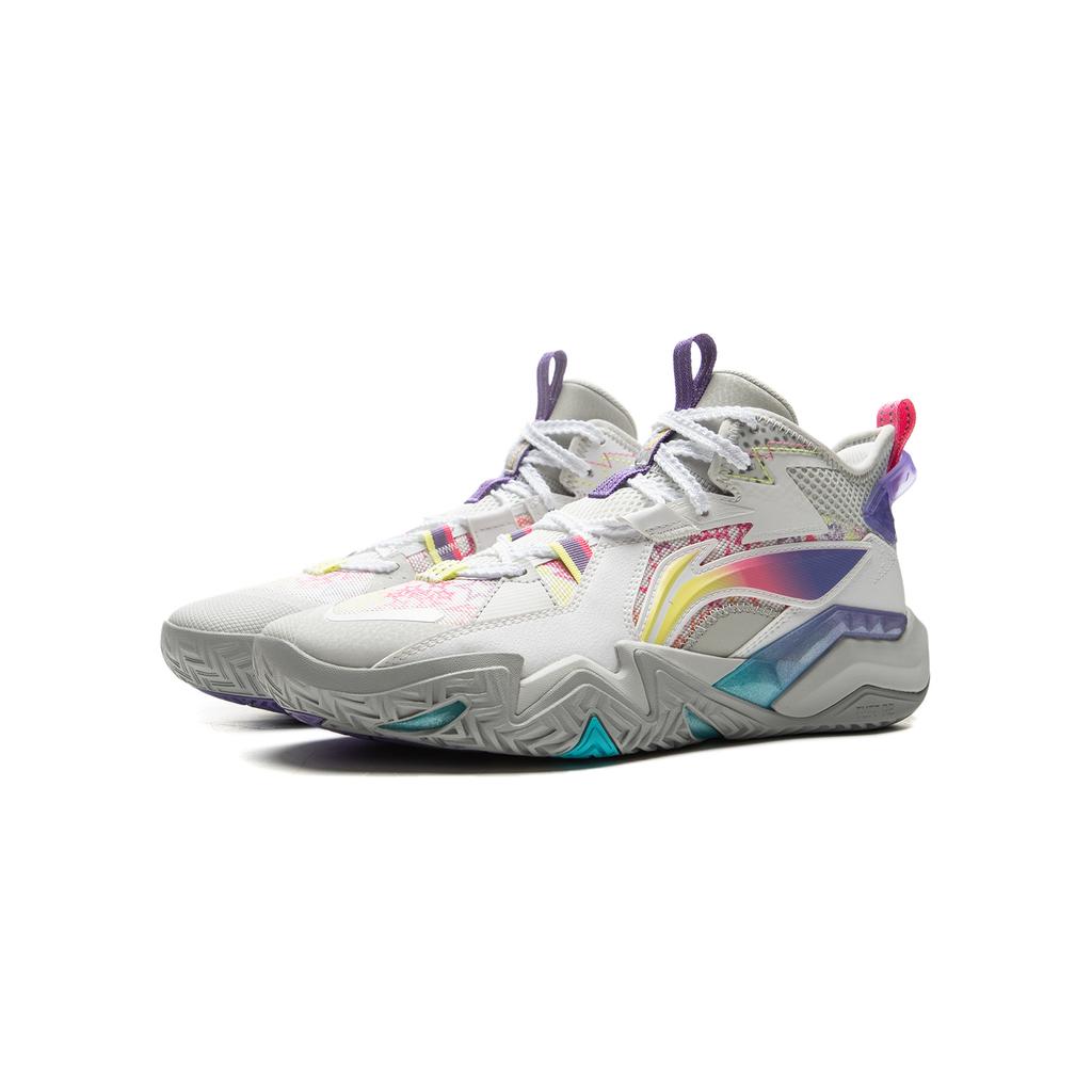 Li Ning Kids Synthetic Leather Basketball Series Comfortable Non-Slip Wear-Resistant Rebound Support Mid-Top Basketball Shoes YKBU090-7