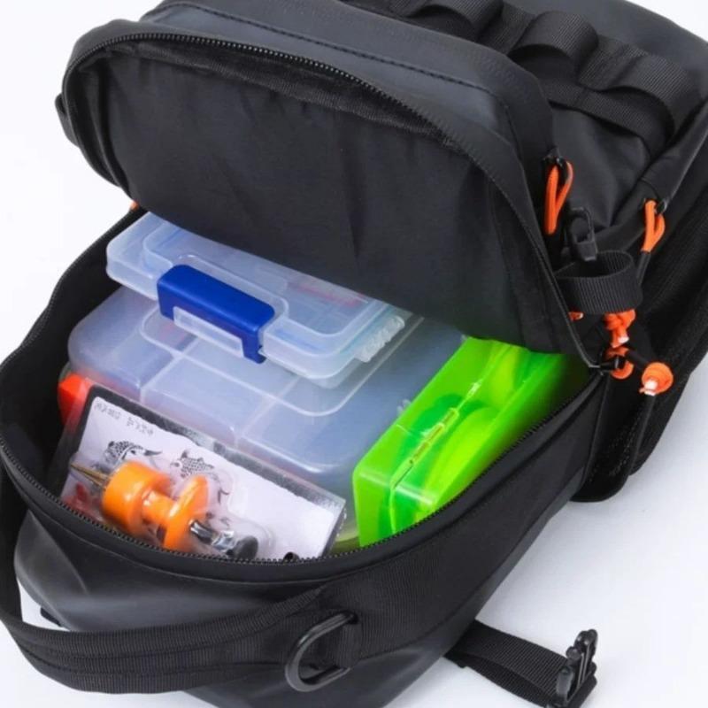 New Lure Box Gear Storage Bag Fishing Tackle Backpack Fanny Pack for Men Fly Fishing Backpack with Rod Holder Sling Shoulder Bag