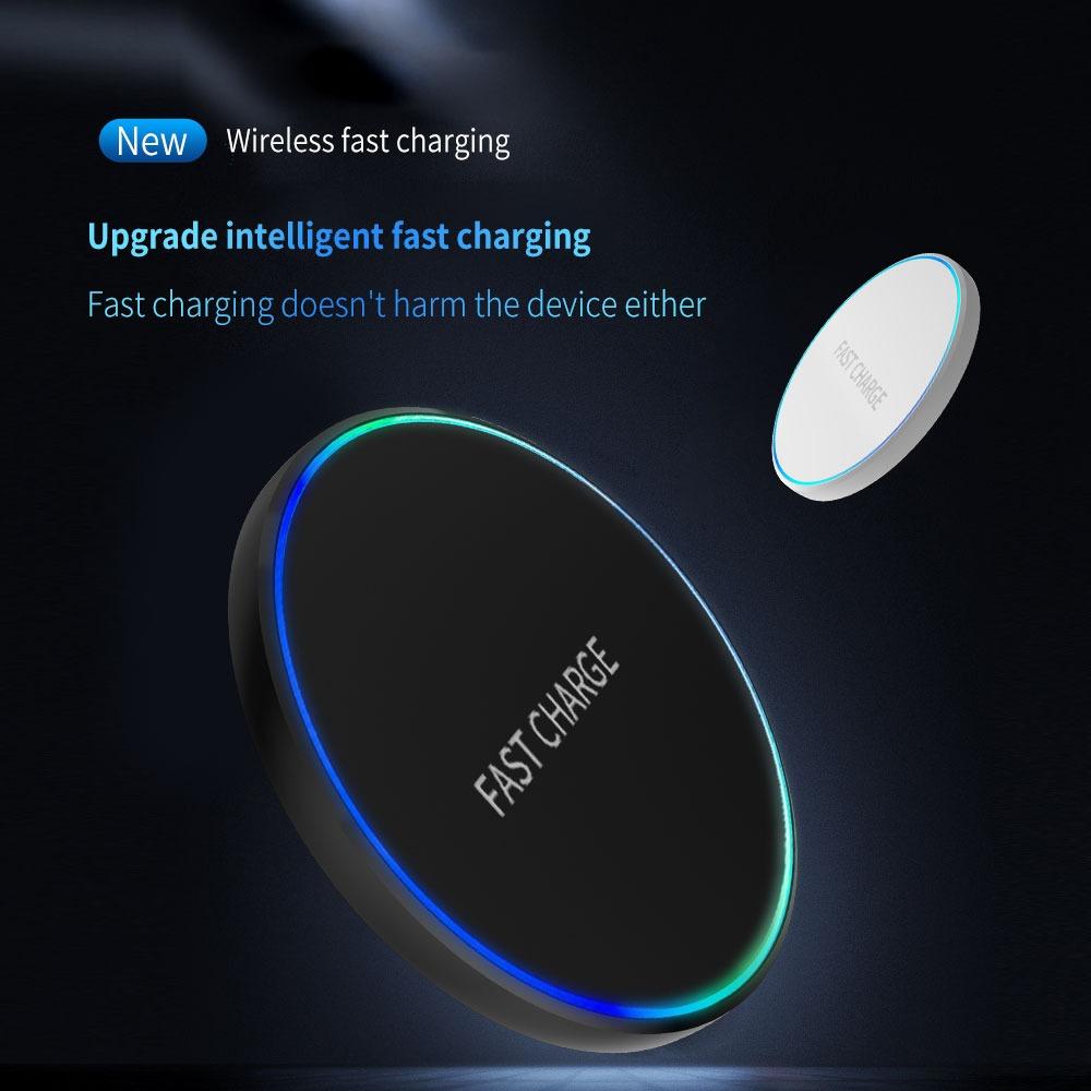 30W Mini Wireless Charger Pad LED Light For iPhone 16 15 14 13 12 Samsung S25 S24 Xiaomi AirPos Pro Desktop Fast Charger Station