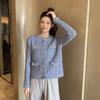 Short Knitted Cardigan Women's Solid Color Pearl Button Warm Coat Short Top New Fashion Simple Casual Commuting Spring Autumn