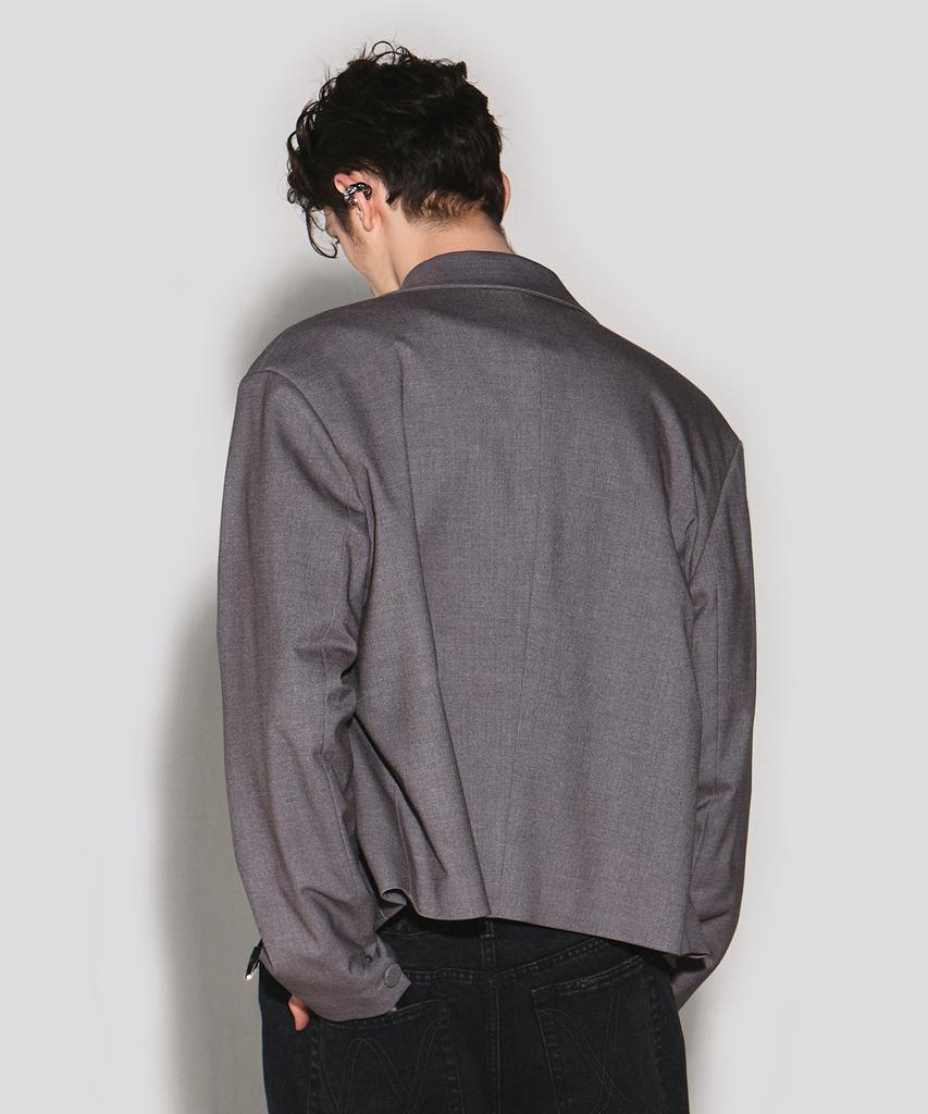 Wesleyhyuston Windsor Wool Crop Jacket Gray