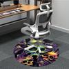 1PC Skulls Flames Office Round Area Rug, Mat Suitable For Office, Under Office Chairs Bedroom Living Room Home Decor, Room Deco