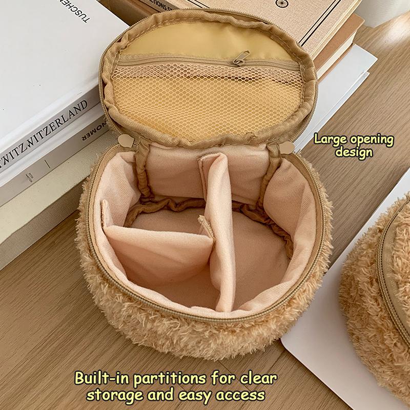 Kawaii Cartoon Cute Little Bear Makeup Bag Portable Storage Bag Simple Creative Toilet Bag  Large Capacity Cosmetic Bag