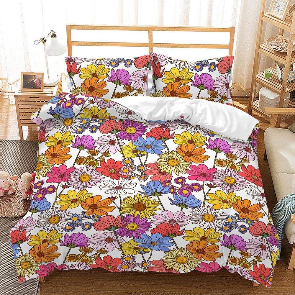 Quilt Cover Flower Floral Series Fresh 3D Quilt Cover Three-Piece Digital Kit
