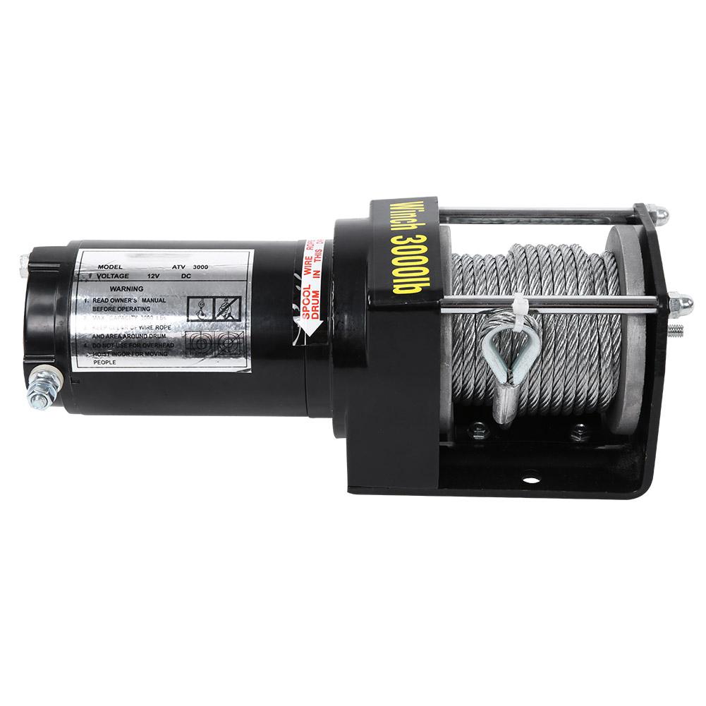 Troliu electric de recuperare 3000lbs 12V Kit cu telecomandă cu fir pentru camion SUV ATV Remorcare Barcă Remorcă