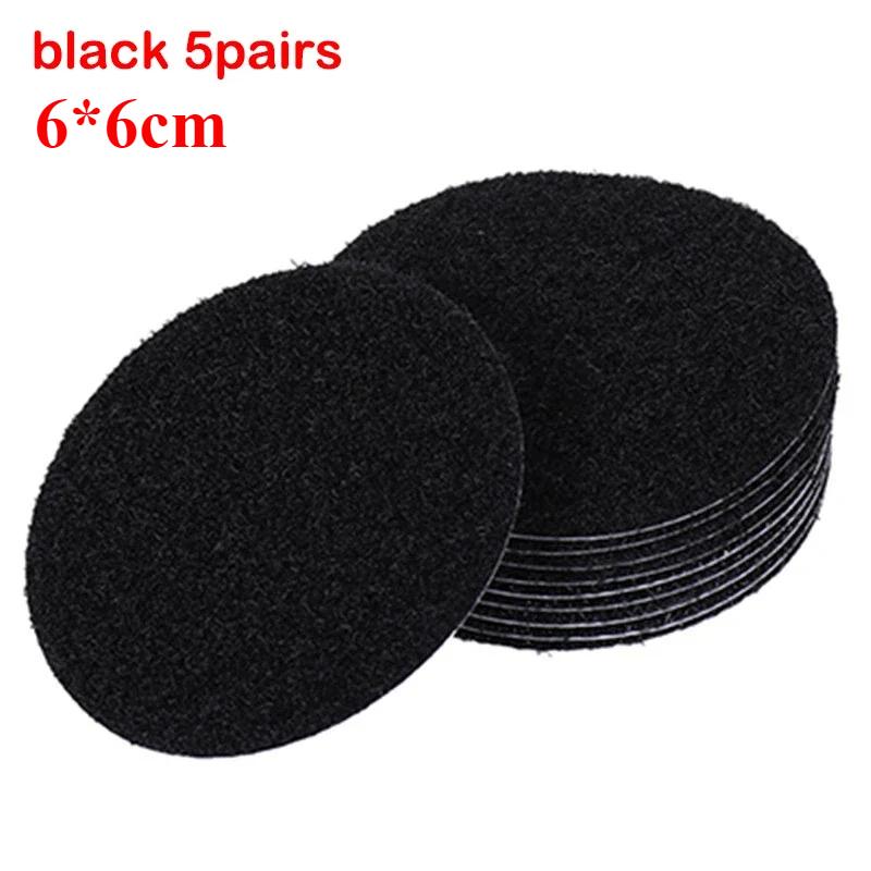

5-10Pairs Strong Self Adhesive Hook Loop Fastener Tape 60mm Nylon Magic Sticker Disc Hook Adhesive Round Hook Loop with Glue Black(6*6CM)*5Pairs