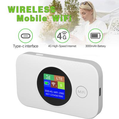 Roteador Hotspot WIFI Móvel 4G com Slot para Cartão Micro SIM 8-10 Usuários Bateria de 3000mAh para Escritório Doméstico Viagem Suporte a Cartão SIM 5G
